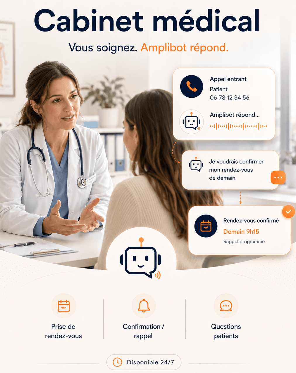 Visualisation d'un appel qualifié pour un cabinet médical